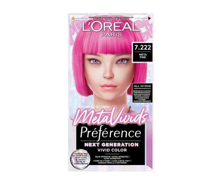 Rozjaniacz i farba do wosw Loral Paris Prfrence Meta Vivids - 7.222 meta pink - fioletowa