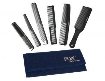 Zestaw grzebieni Fox Barber Expert - jeansowe etui