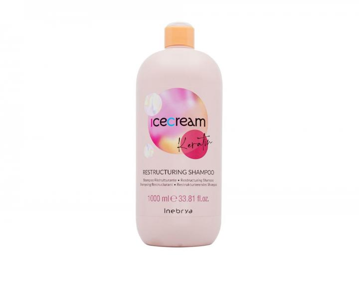 Szampon z keratyn do wosw zniszczonych Inebrya Ice Cream Keratin Restructuring Shampoo - 1000 ml