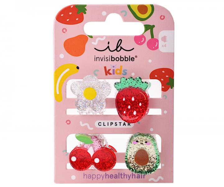 Wesoe spineczki klamerki do wosw dla dzieci Invisibobble Clipstar Frutti Fun - 4 szt