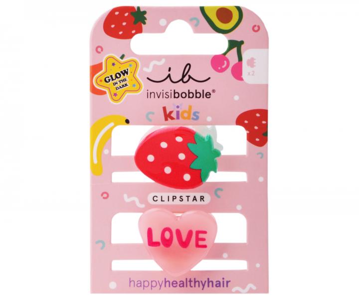 Wesoe spineczki klamerki do wosw dla dzieci Invisibobble Clipstar Frutti Strawberry - 2 szt