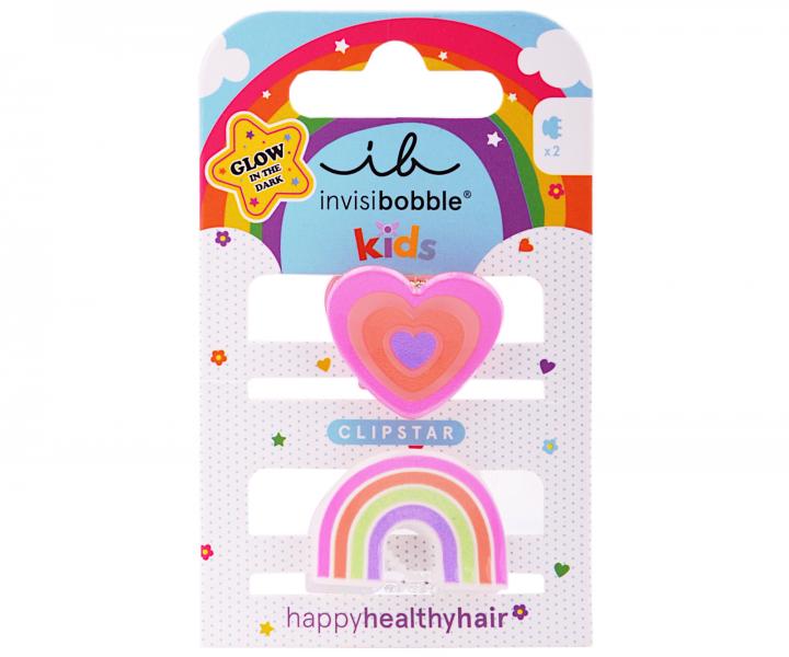 Wesoe spineczki klamerki do wosw dla dzieci Invisibobble Clipstar Happy Heart - 2 szt