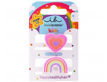 Wesoe spineczki klamerki do wosw dla dzieci Invisibobble Clipstar Happy Heart - 2 szt