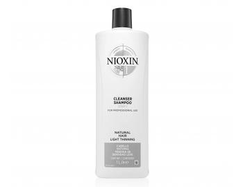 Seria do lekko przerzedzonych wosw naturalnych Nioxin System 1 - szampon - 1000 ml