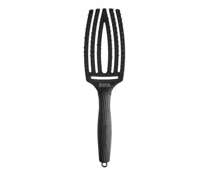 Szczotka Olivia Garden Fingerbrush Double Bristles M - czarna