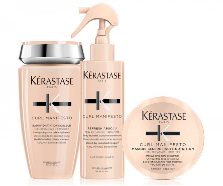 Sada pro vlnit a kudrnat vlasy Krastase Curl Manifesto + maska 75 ml zdarma