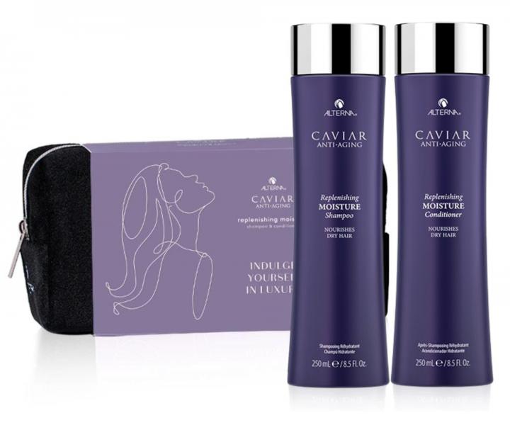 Zestaw upominkowy nawilajcy do wosw suchych Alterna Caviar Anti-Aging Replenishing Moisture + kosmetyczka gratis