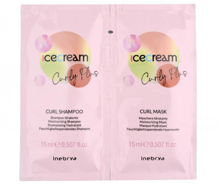 Szampon i maska do wosw krconych i falowanych Inebrya Ice Cream Curly Plus - 2 x 15 ml