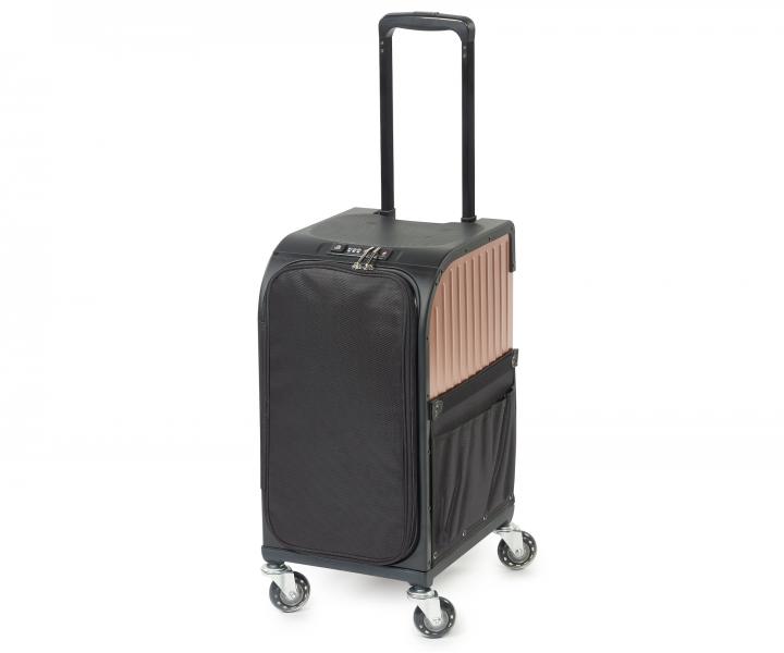 Kufer fryzjerski Sibel Rollercoaster Stoolcase Rose Gold - rowe zoto - czarny