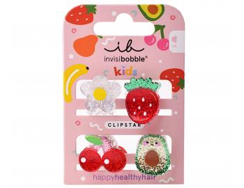 Wesoe spineczki klamerki do wosw dla dzieci Invisibobble Clipstar Frutti Fun - 4 szt