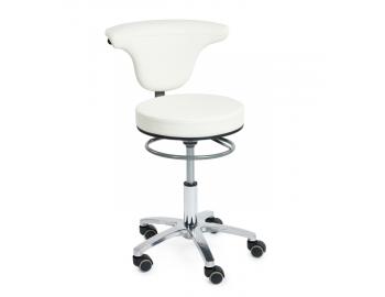 Taboret na kkach z oparciem Sibel Swivel - biay