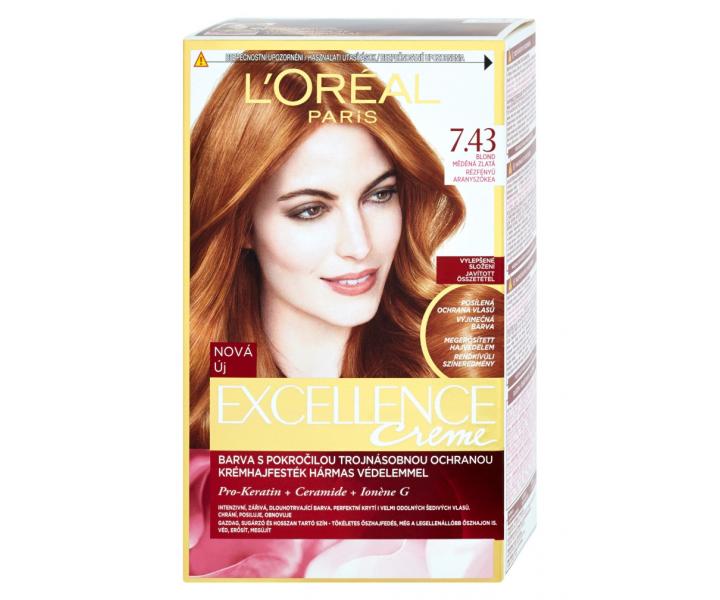 Farba do trwaej koloryzacji wosw Loral Excellence 7.43 blond miedziano-zocisty