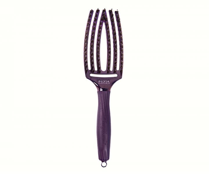 Szczotka Olivia Garden Fingerbrush Combo Medium Midnight Desert Amethyst - ciemnofioletowa perowa