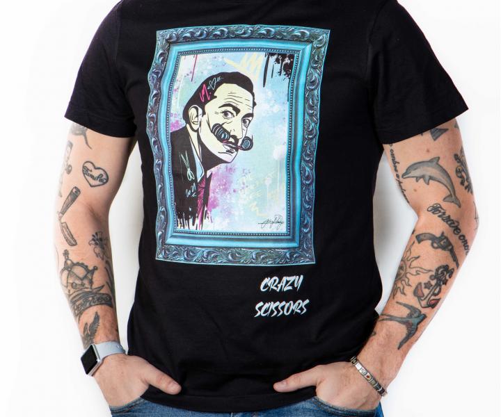 T-shirt z krtkim rkawem Crazy Scissors Salvador Dali - czarny - S