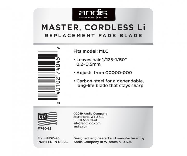 N ostrze do maszynki Andis Master Cordless Li - 0,2 - 0,5 mm