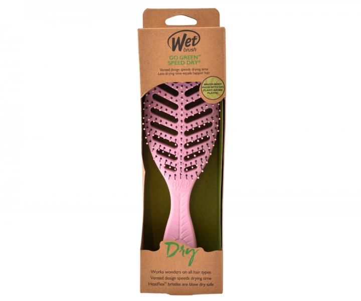 Szczotka do rozczesywania wosw z materiau organicznego Wet Brush Speed Dry Go Green - rowa