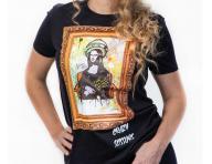 T-shirt z krtkim rkawem Crazy Scissors Mona Lisa - czarny - S + bransoletka Loral Preciosa gratis