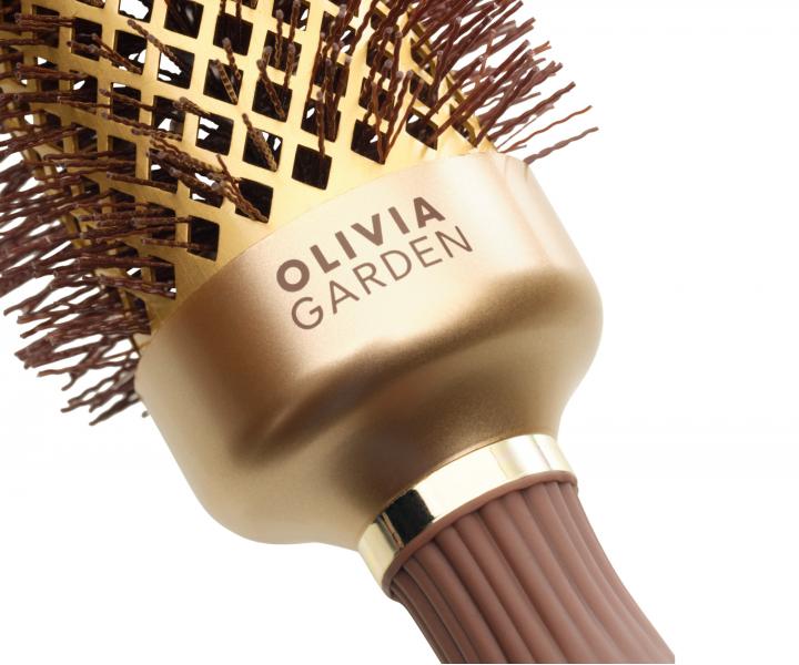 Okrga szczotka do modelowania wosw Olivia Garden Expert Blowout Shine Gold & Brown - 33 mm