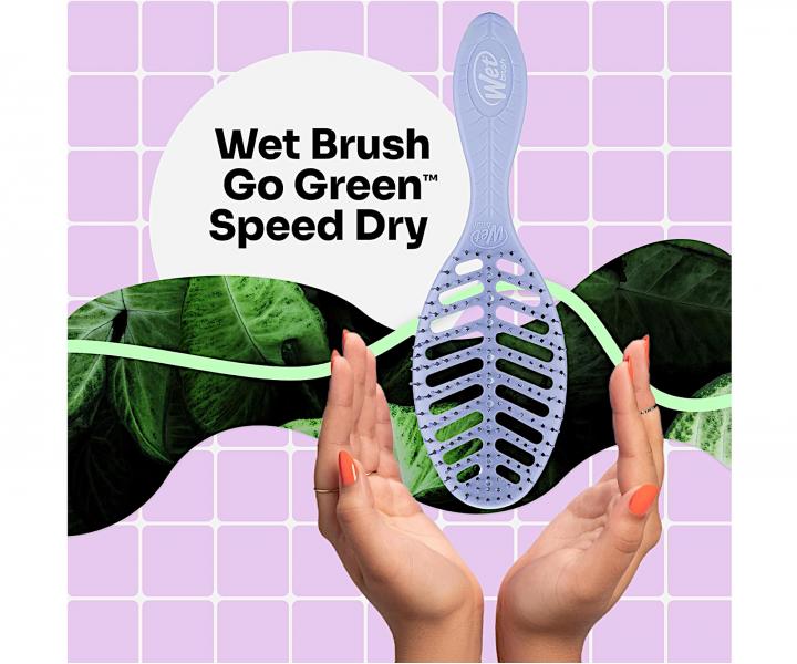 Szczotka do rozczesywania wosw z materiau organicznego Wet Brush Speed Dry Go Green - fioletowa