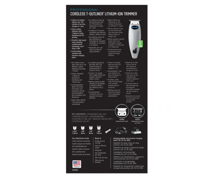 Trymer do wosw Andis Cordless T-Outliner Li - 74005