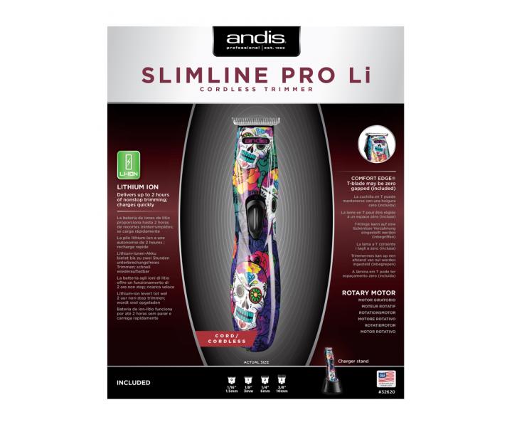 Profesjonalny trymer do wosw Andis Slimline Pro Li Sugar Skull Design