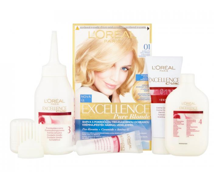 Farba do trwaej koloryzacji wosw Loral Excellence 01 super jasny blond naturalny