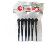 Klipsy do wosw karbonowe Hairway - 11,5 cm - 6 szt - czarne