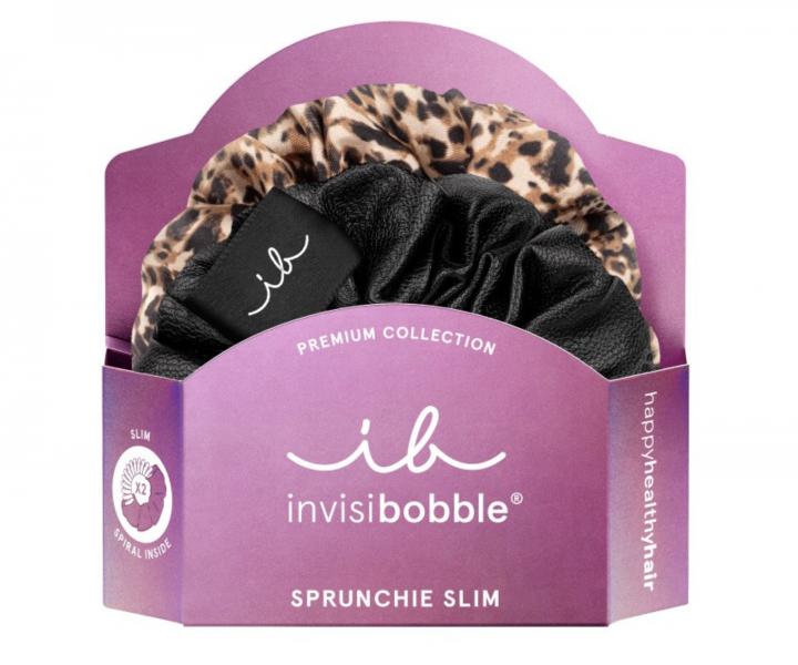 Ozdobne gumki spiralki Invisibobble Sprunchie Slim Premium Leo is the New Black - 2 szt.