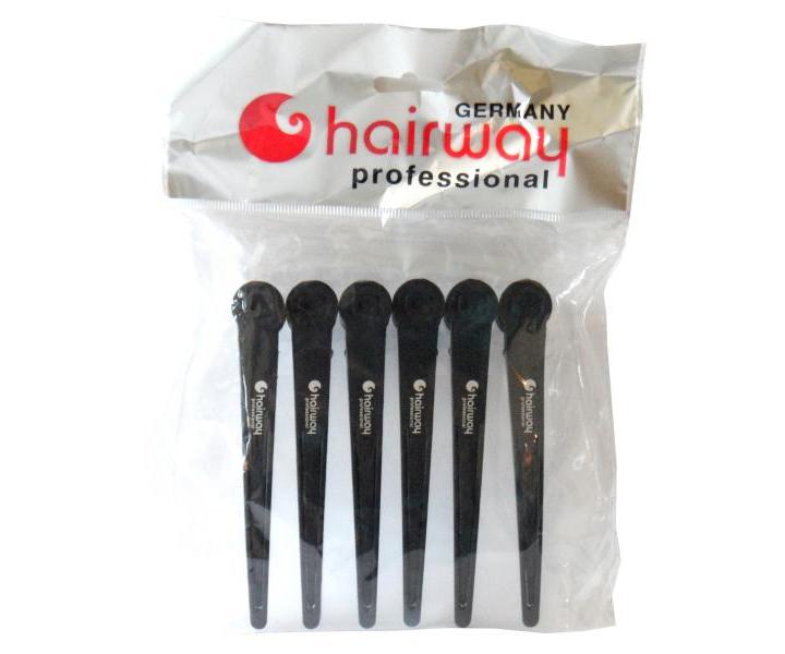 Klipsy do wosw karbonowe Hairway - 11,5 cm - 6 szt - czarne