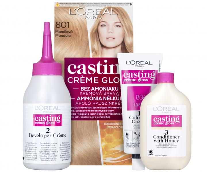 Farba do wosw bez amoniaku Loral Casting Crme Gloss - 801 satynowy blond