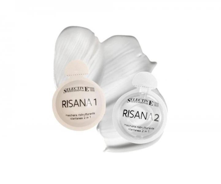 Dwufazowa maska do wosw zniszczonych i obcionych Selective Professional Risana Mask - 12+12 x 15 ml