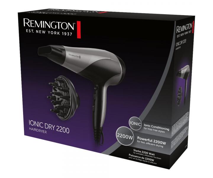 Suszarka do wosw Remington Ionic Dry D3190S - 2200 W - szaro-czarna