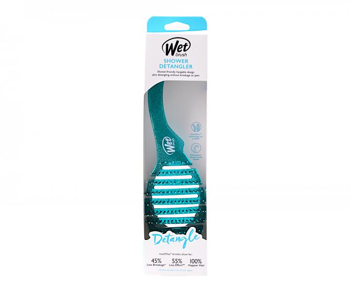 Szczotka do rozczesywania wosw Wet Brush Shower Detangler Teal Glitter - zielona z brokatem