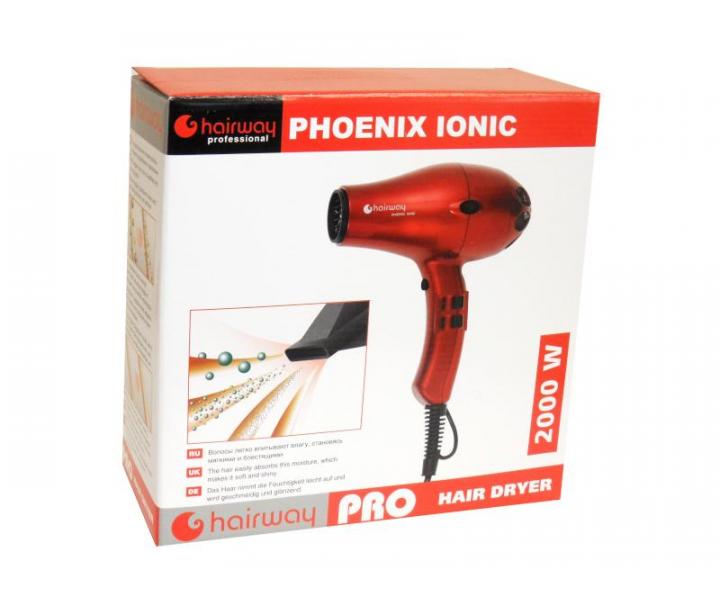 Suszarka do wosw z dyfuzorem Hairway Phoenix Ionic - 2000 W - czerwona