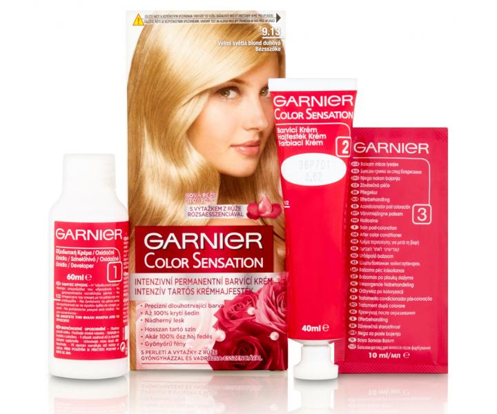 Farba do trwaej koloryzacji Garnier Color Sensation 9.13 bardzo jasny opalizujcy blond