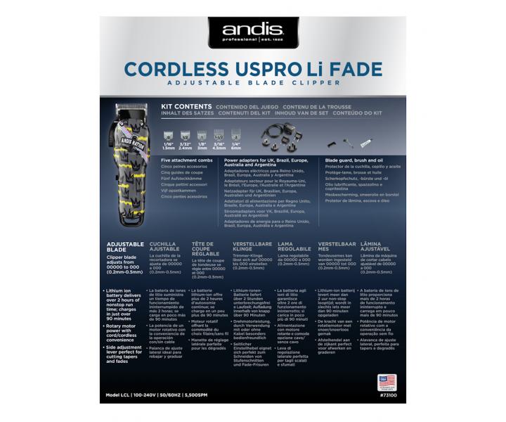 Profesjonalna maszynka do wosw Andis Cordless USPro Li Fade 73100