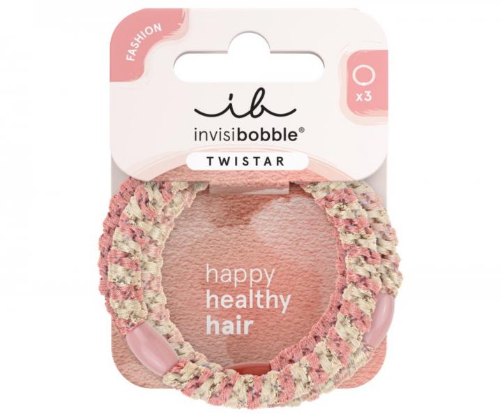 Zestaw ozdobnych gumek do wosw Invisibobble Twistar Blush Braids - 3 szt.