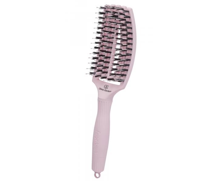 Szczotka Olivia Garden Fingerbrush Combo Medium - rowa pastelowa