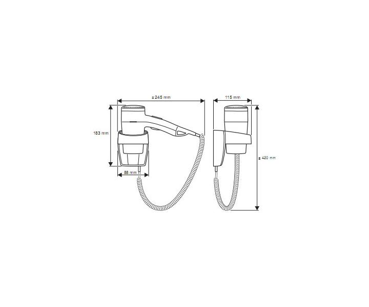 Suszarka do wosw hotelowa na cian Valera Premium Super - 1600W - kremowa